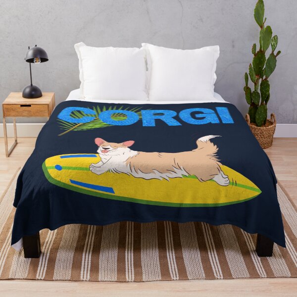 Item preview, Welsh Corgi Pembroke Dog on Surf with Summer Vibes designed and sold by SeasonalDogs.