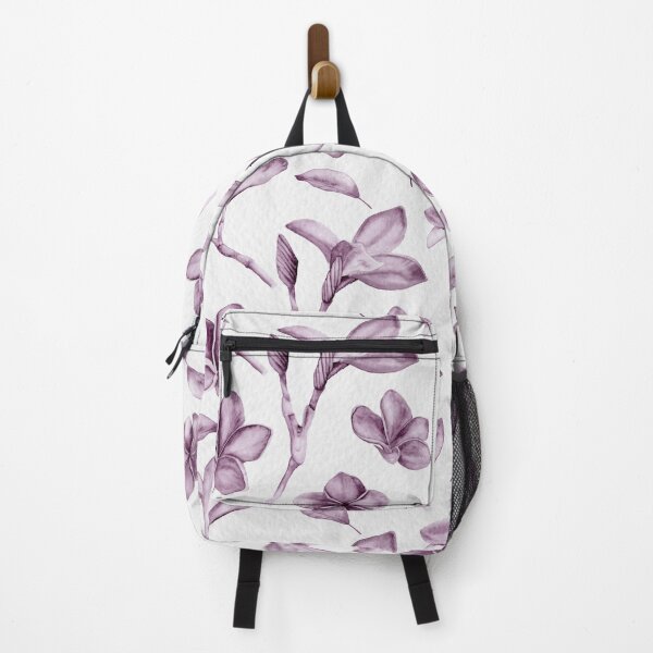 Item preview, Frangipani flower and branches muted violet monochrome pattern  designed and sold by Sankarin.