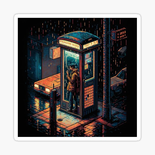Item preview, Phonebooth On A Rainy Night designed and sold by taoistviking.
