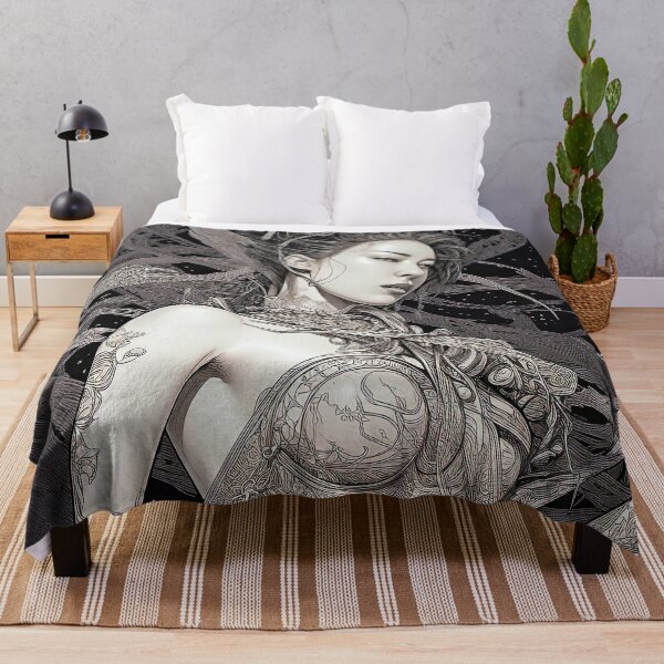 Item preview, the  beautiful guarding angel, wind and srars-dark-fantasy-abstract-detailed-epic style-drawing beautiful woman designed and sold by Hermossa-Art.