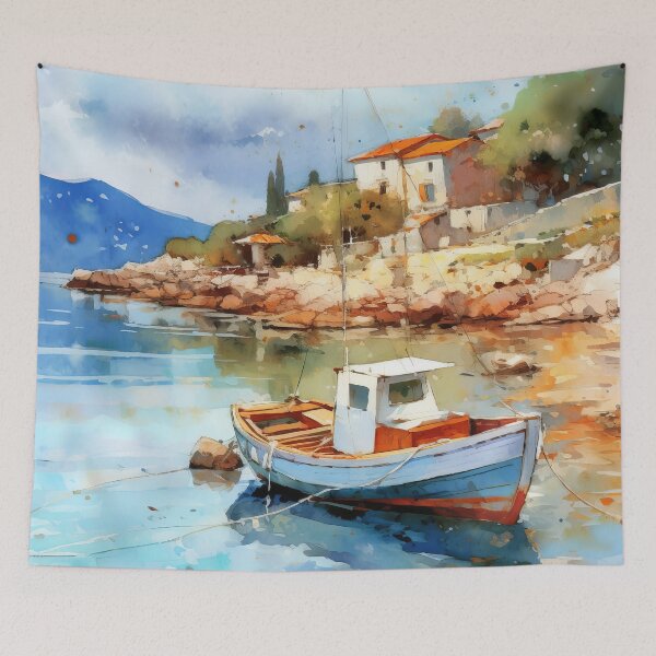 Item preview, Mediterranean Serenity Azure Escape designed and sold by Paintings By Simon .