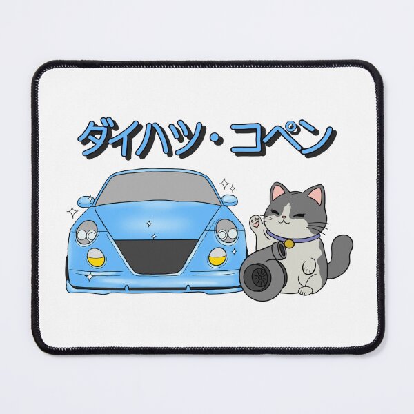 Item preview, Blue Daihatsu Copen and Maneki-Neko designed and sold by Kawaii Drive.