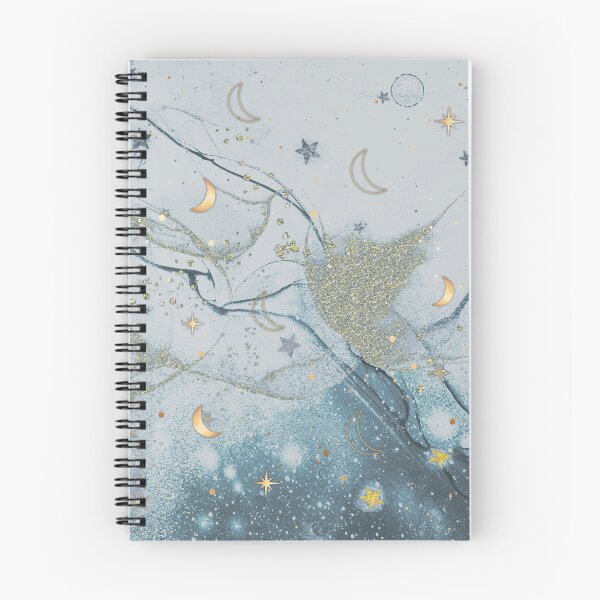 Item preview, Sparkly Gold Moons On Blue Marble designed and sold by DarkstarDesign.