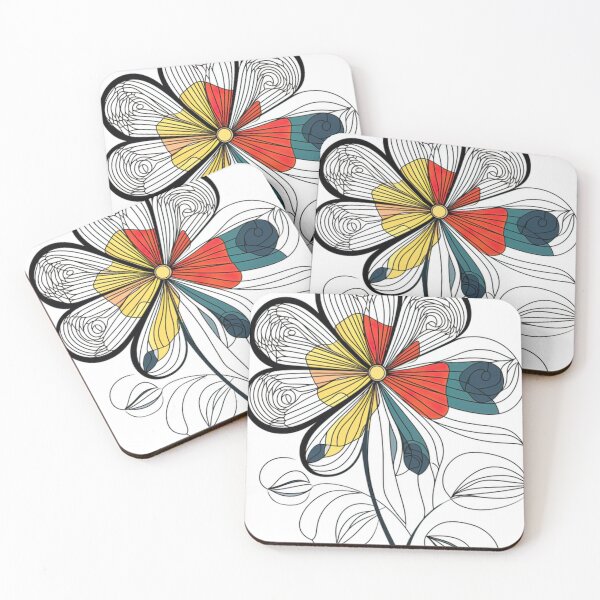 Item preview, Colorful Abstract Flower with Floral Lines - Caricature Style designed and sold by PaintbrushPlace.