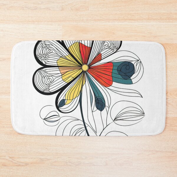 Item preview, Colorful Abstract Flower with Floral Lines - Caricature Style designed and sold by PaintbrushPlace.