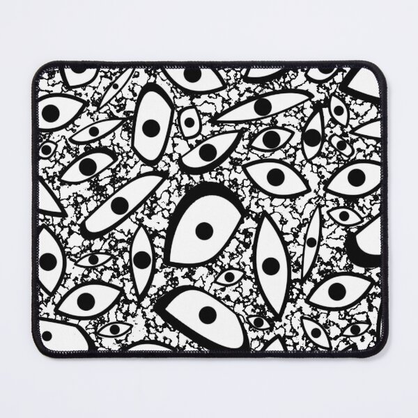 Aperçu de l'œuvre Art abstrait yeux noirs blancs créée et vendue par LilaStudio.