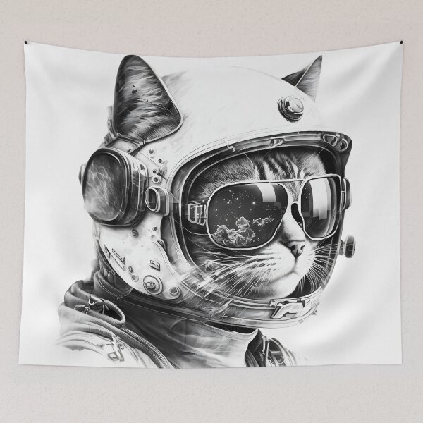 Item preview, Cool dude Space Cat designed and sold by Nosy is Everything.