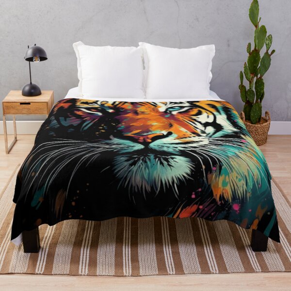 Item preview, Fierce Tiger Face Art Print - Bold and Colorful designed and sold by GiveMeMood.