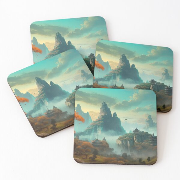 Item preview, Colourful Chinese Mountain Landscape designed and sold by NoWayy.