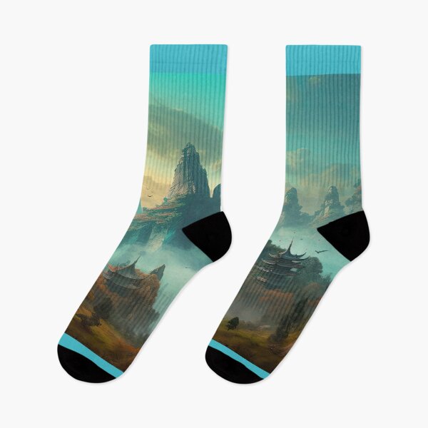 Item preview, Colourful Chinese Mountain Landscape designed and sold by NoWayy.