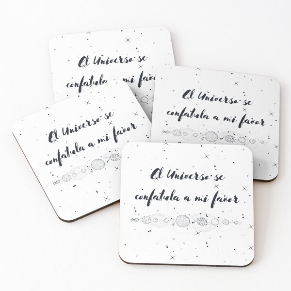 Item preview, El Universo se Confabula a mi Favor positive quote black and gold stars designed and sold by Selenysm.