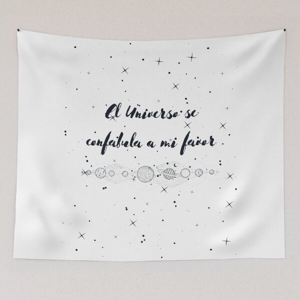 Item preview, El Universo se Confabula a mi Favor positive quote black and gold stars designed and sold by Selenysm.