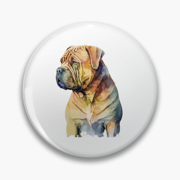 Item preview, Chinese Shar-Pei Dog watercolor portrait designed and sold by Gerald Waters.
