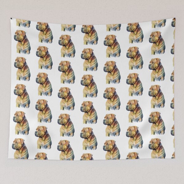Item preview, Chinese Shar-Pei Dog watercolor portrait designed and sold by Gerald Waters.