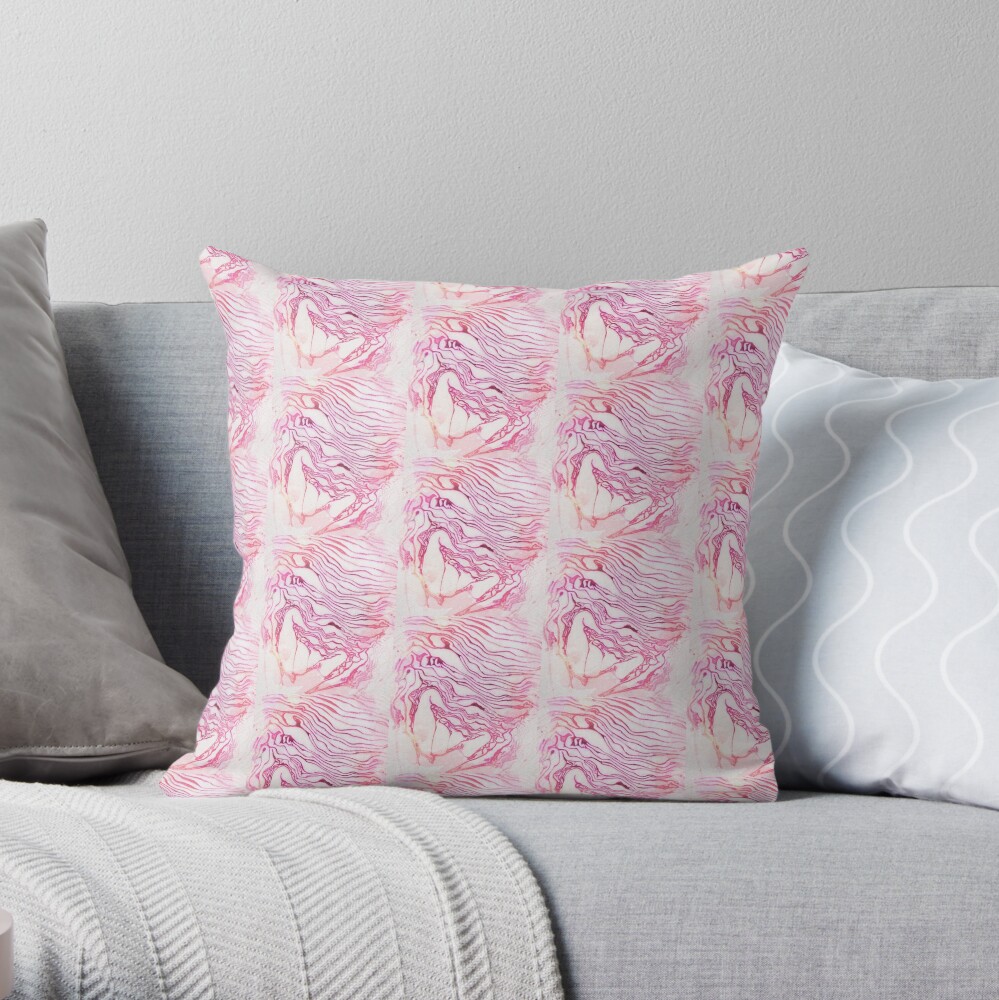 Purple Cabbage Art Throw Pillow