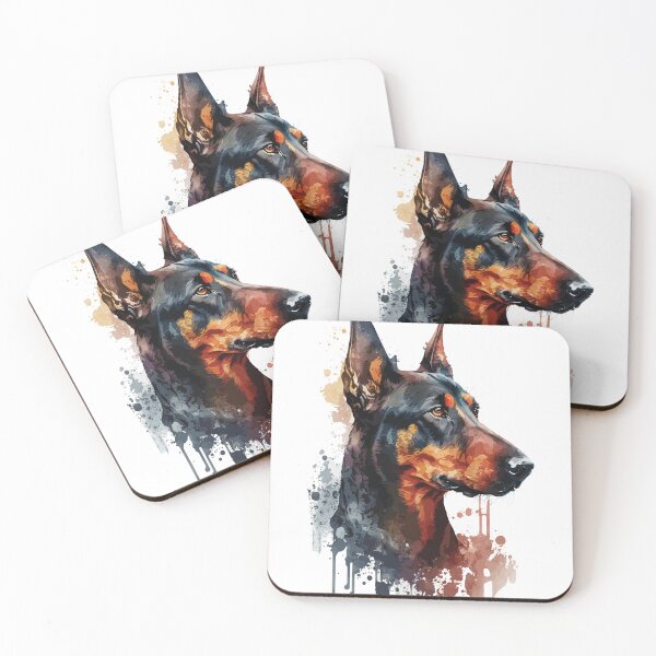 Item preview, Doberman Pinscher Dog watercolor portrait designed and sold by Gerald Waters.