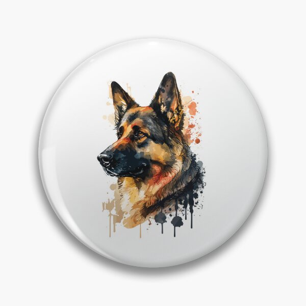 Item preview, German Shepherd Dog watercolor portrait designed and sold by Gerald Waters.