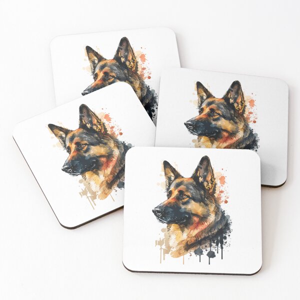 Item preview, German Shepherd Dog watercolor portrait designed and sold by Gerald Waters.