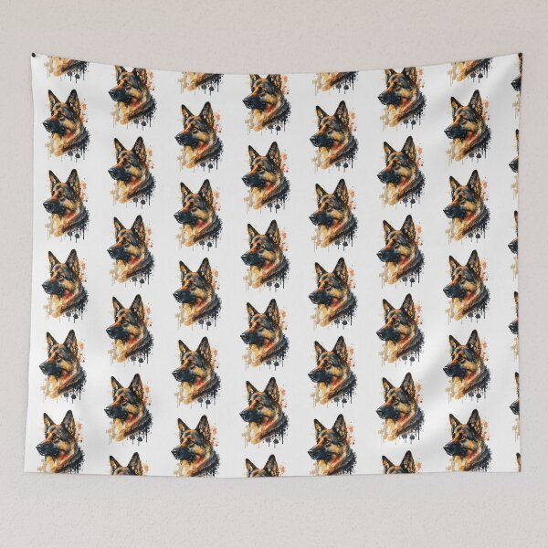Item preview, German Shepherd Dog watercolor portrait designed and sold by Gerald Waters.