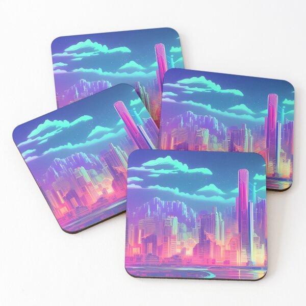 Item preview, Blue pink cityskyline designed and sold by brandway.