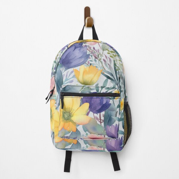Item preview, Watercolor Purple and Yellow Floral Pattern designed and sold by DigitalArtMary.