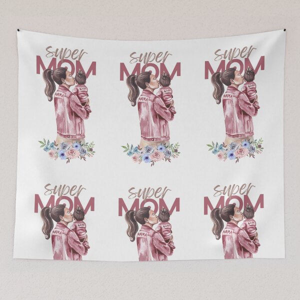 Item preview, A beautiful artwork of super mom kissing her baby designed and sold by drsaver.