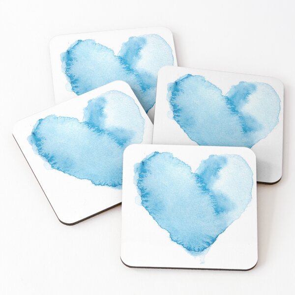 Item preview, Watercolour Blue Painted Textured Heart designed and sold by MTShoppingLine.