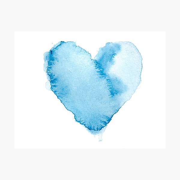 Item preview, Watercolour Blue Painted Textured Heart designed and sold by MTShoppingLine.