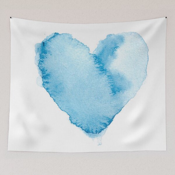 Item preview, Watercolour Blue Painted Textured Heart designed and sold by MTShoppingLine.
