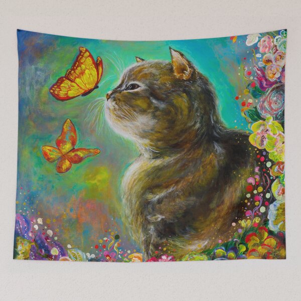 Item preview, Cat with butterflies designed and sold by richcat7.