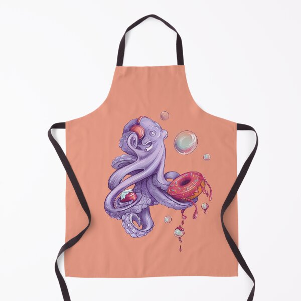 Item preview, Sweet octopus with donut, Jam and headphones on background designed and sold by ElishasArt17.