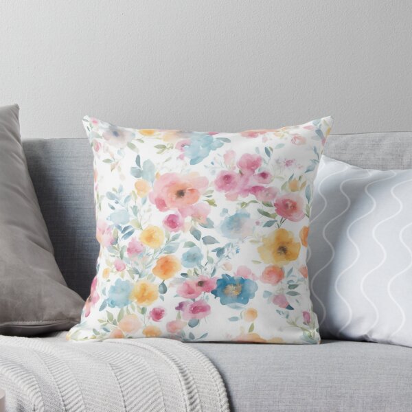Item preview, pink and yellow flowers on a light background pattern designed and sold by jkrphoto.