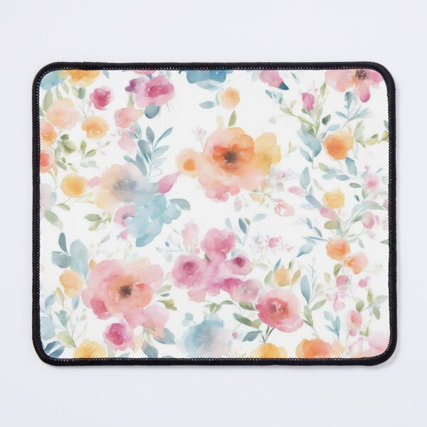 Item preview, pink and yellow flowers on a light background pattern designed and sold by jkrphoto.