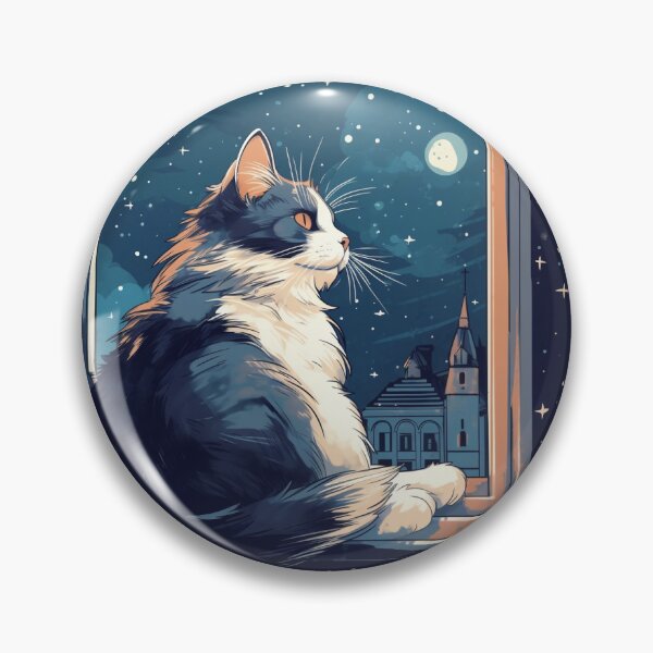 Item preview, Cat gazing at night sky designed and sold by NikkolaM.