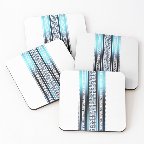Item preview, Greek Keys Blues White Stripes  designed and sold by Yiorgos Designs.