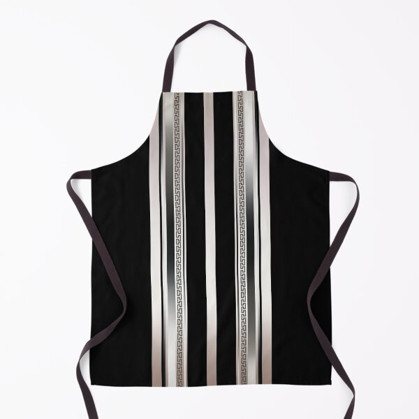 Artikelvorschau, Griechische Schlüssel-Schwarz-Silber-Creme-weiße Streifen entworfen und verkauft von Yiorgos Designs.