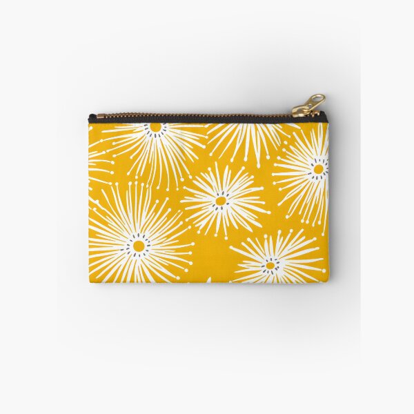 Item preview, Radiant Sunburst: Yellow Starburst Fabric and White Motifs designed and sold by msouthgate.