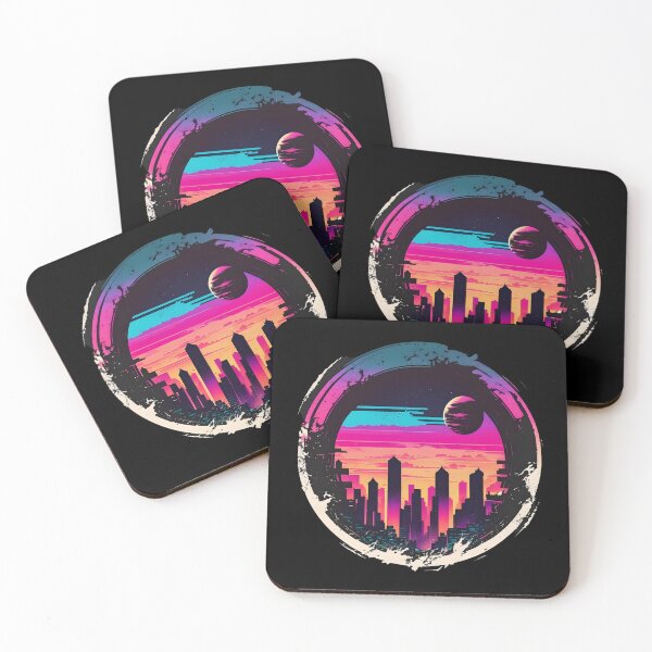 Item preview, Colourful Cityline of a foreign Planet Retro 80s  designed and sold by EternalDelight1.