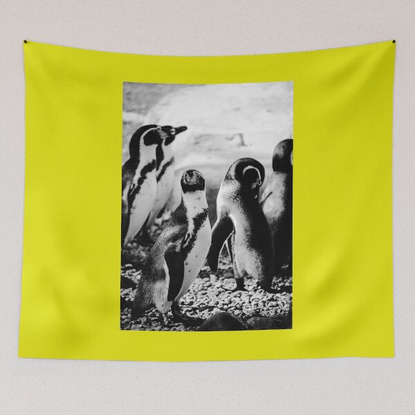 Item preview, Penguins on pebbles vertical black and white designed and sold by eddiebarronshop.