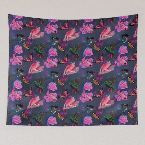 Item preview, Flying Fish and Feathers: a Patterned Spirograph Collage designed and sold by RachelEDesigns.