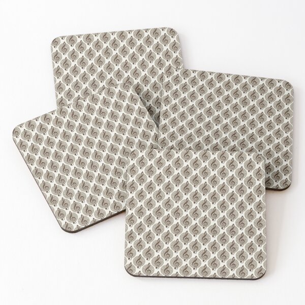 Item preview, Treble Clefs and Knitted Dots in Neutrals designed and sold by PollycatArt.