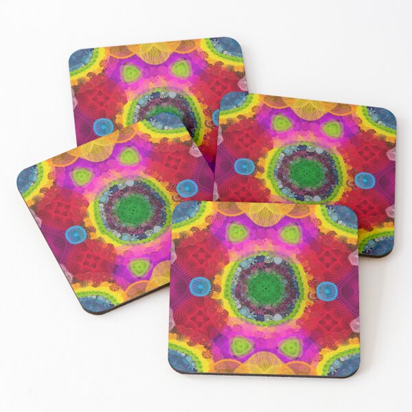 Artikelvorschau, Red Kaleidoscope: a Patterned Spirograph Collage entworfen und verkauft von RachelEDesigns.