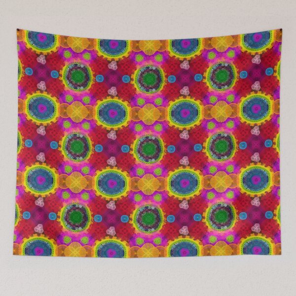 Artikelvorschau, Red Kaleidoscope: a Patterned Spirograph Collage entworfen und verkauft von RachelEDesigns.
