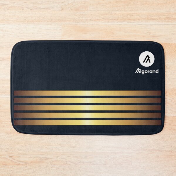 Item preview, Algorand ALGO Crypto Altcoin - Gold Stripes on Dark Blue Rectangle designed and sold by CryptoMoods.