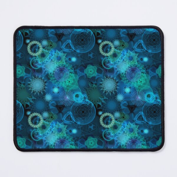 Item preview, Blue and Teal Spirals: a Patterned Spirograph Collage designed and sold by RachelEDesigns.