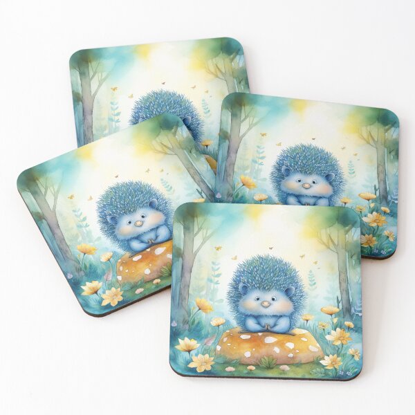 Item preview, Blue Hedgehog Meditation in the Forest designed and sold by ZenHorn.