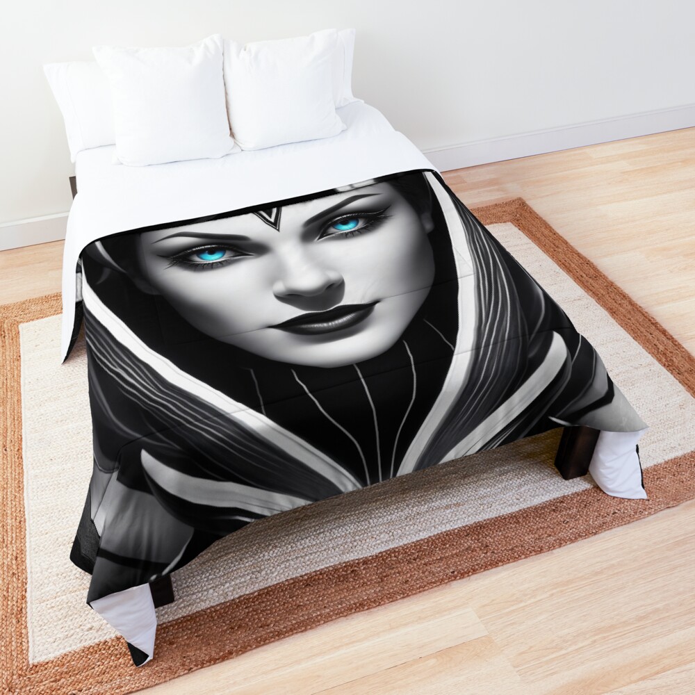 Portrait Of Lady Demenika A Beautiful AI Concept Art Portrait by Xzendor7 Comforter