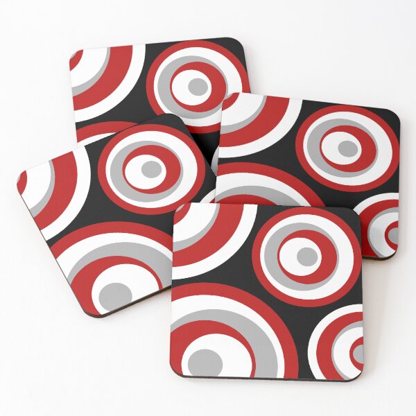 Item preview, Red, white and gray retro style circles designed and sold by BattaAnastasia.