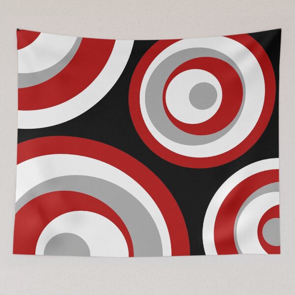 Item preview, Red, white and gray retro style circles designed and sold by BattaAnastasia.