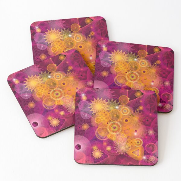 Item preview, Pink and orange: a Patterned Spirograph Collage designed and sold by RachelEDesigns.